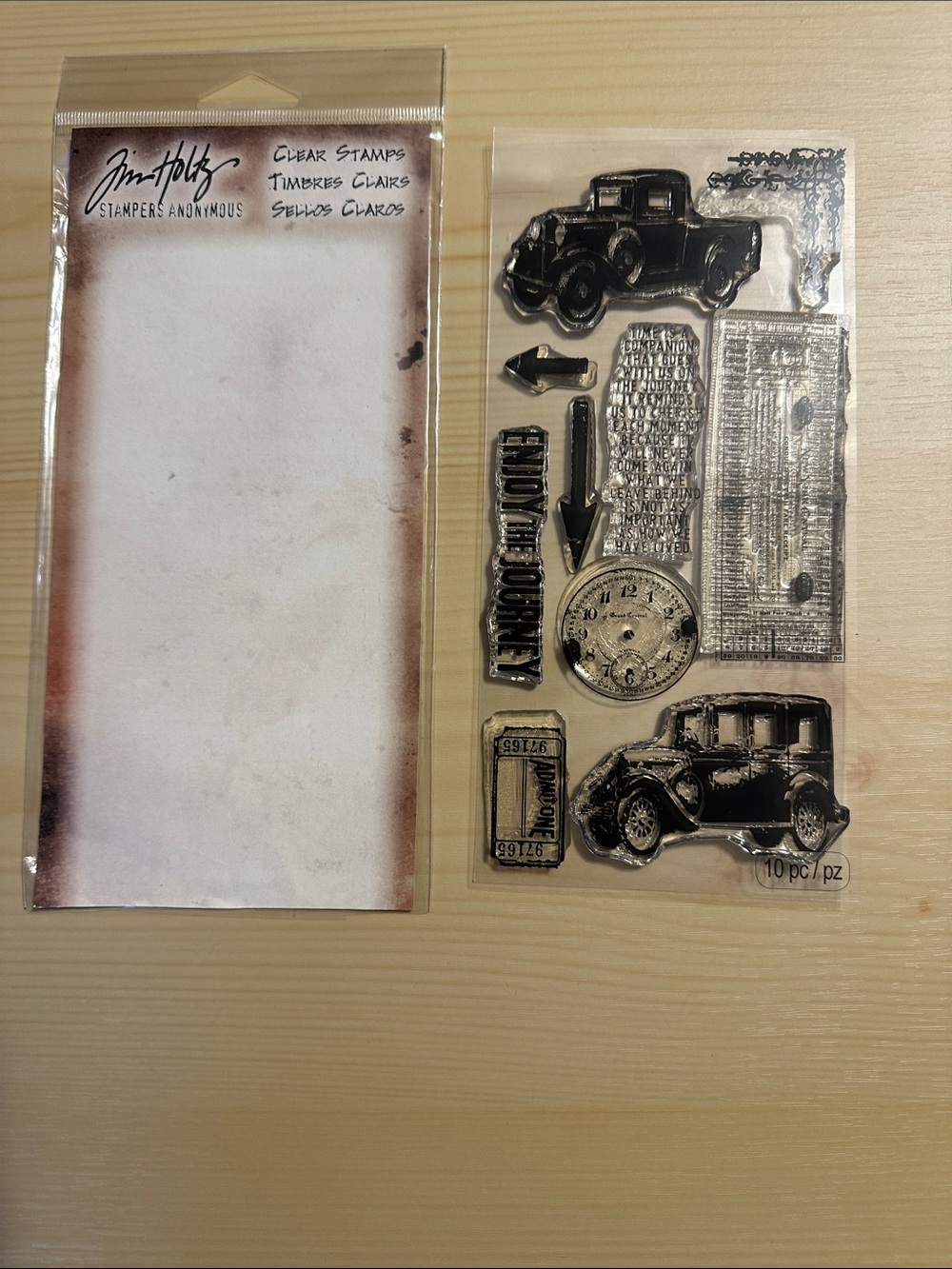 Tim Holtz Clear Stamps Vintage Travel Set - Black